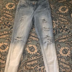 distressed ombré jeans
